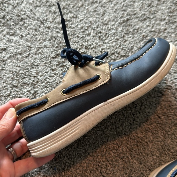 Boys navy and brown SAIL dock shoes - Picture 4 of 6